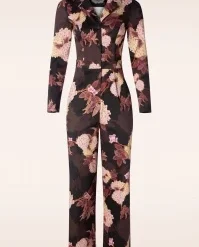 Andrea Flower Jumpsuit In Black