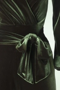 Emmylou Velvet Jumpsuit In Olive - Image 3