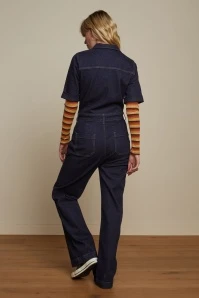 King Louie Garbo Jumpsuit Walker Denim In Indigo Blue - Image 2