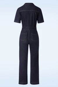 King Louie Garbo Jumpsuit Walker Denim In Indigo Blue - Image 4