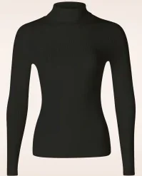 Bunny 60s Spiros Turtleneck Top In Black