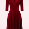 50s Maddison Swing Dress In Red Velvet
