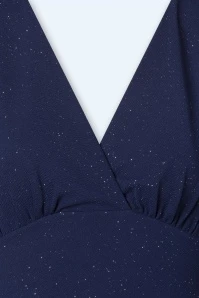 50s Gloria Glitter Swing Dress In Navy - Image 3