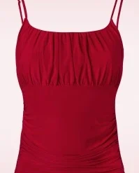 50s Ayla Top In Red