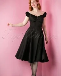 50s Dolores Doll Swing Dress In Black