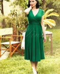 50s Layla Cross Over Dress In Green