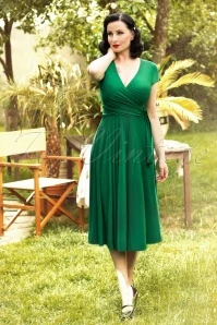 50s Layla Cross Over Dress In Green