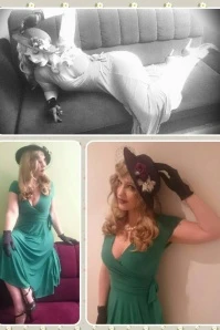 50s Layla Cross Over Dress In Green - Image 8